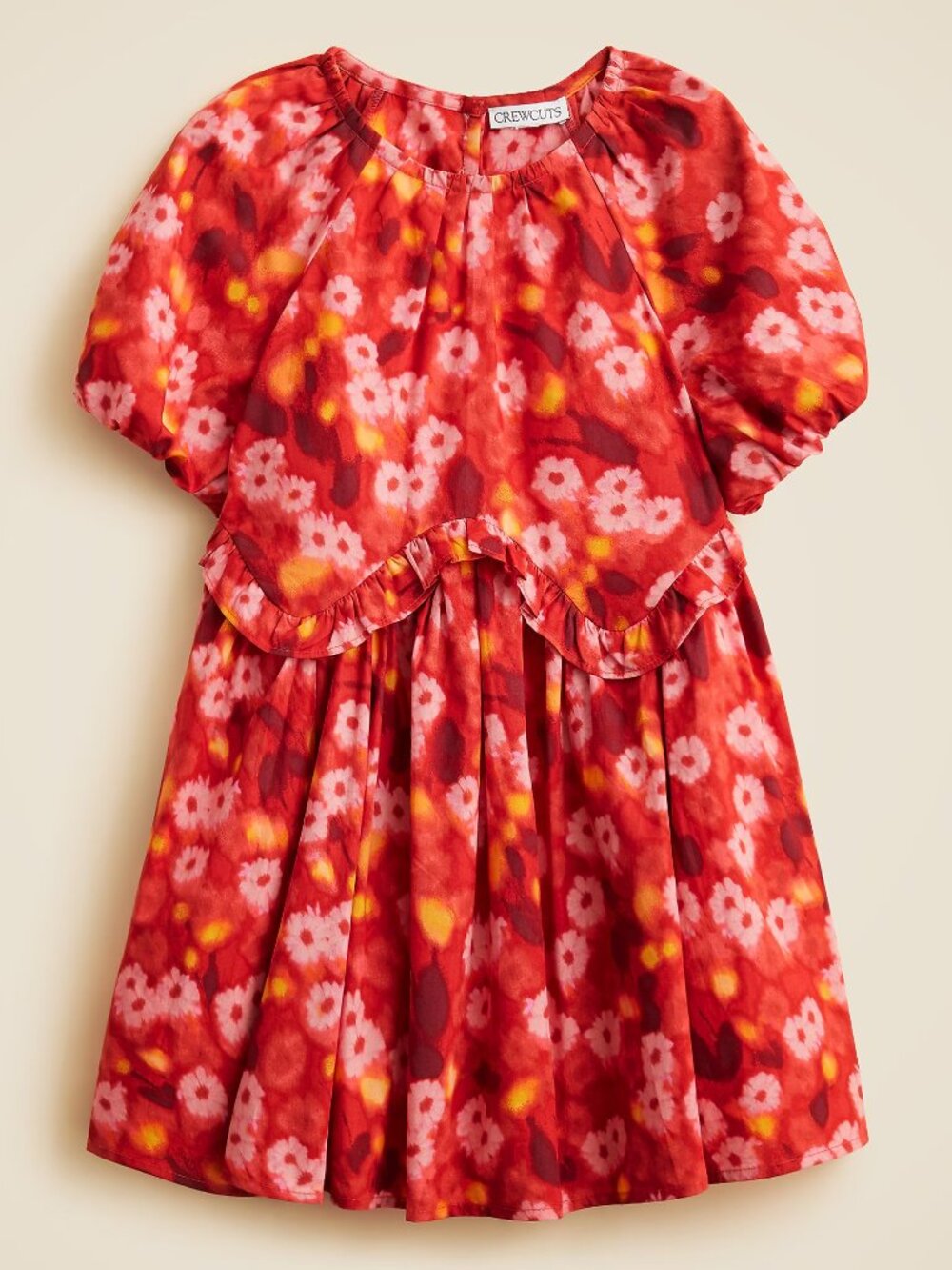 J. Crew Crewcuts Girls Puff Sleeve Floral Shift Dress Size 12